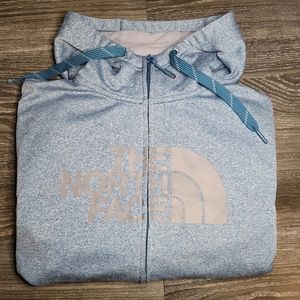 Large men's The North Face hoodie with pockets - Light blue color